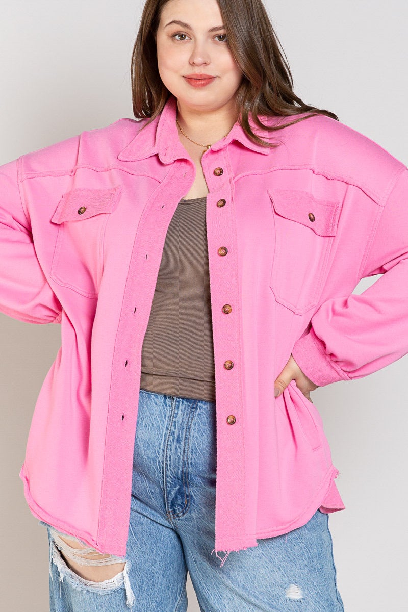 Bubblegum pink denim on sale jacket